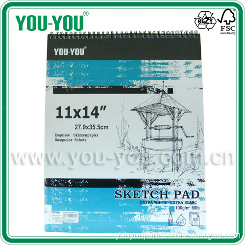Spiral Sketch Pad/Drawing Pad 11*14 Inch, 50 Sheets, 100GSM (SW14-50-100)